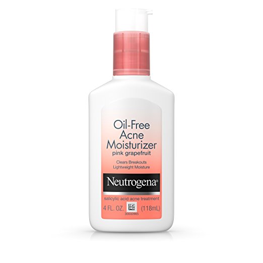 Neutrogena Oil-Free Facial Moisturizer for Acne with Salicylic Acid Acne Treatment, Non-Comedogenic with Pink Grapefruit Scent, 4 fl. oz