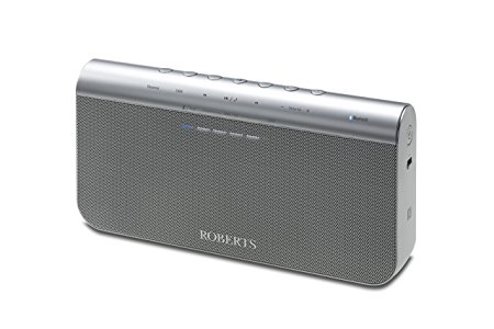 Roberts Radio BluPad Portable Bluetooth Speaker with Built-In Rechargeable Battery and Leather Carry Case