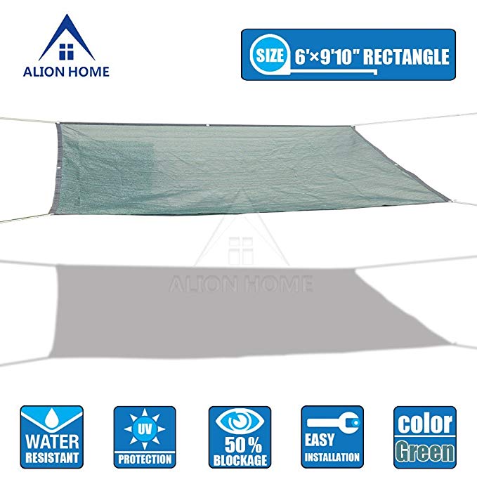 Alion Home HDPE 50% Sun Block Garden Netting Mesh (6'x9'10'', Green)