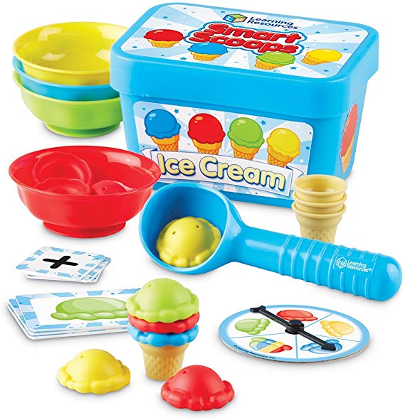 Learning Resources Smart Scoops Math Activity Set, Stacking, Sorting, Early Math Skills, 55 Pieces, Ages 3