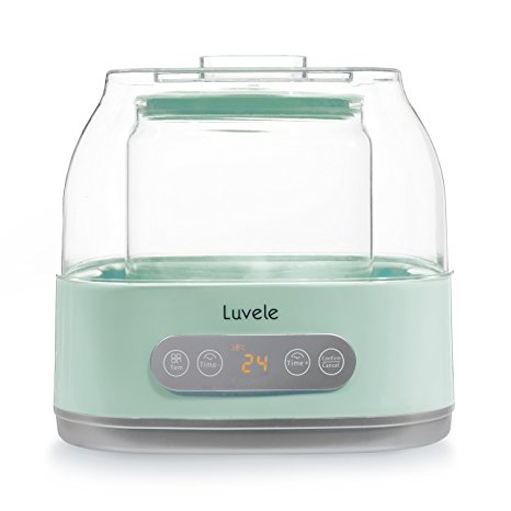 Luvele Pure Plus Yogurt Maker | 2L Glass Container SCD & GAPS Diet Friendly Yoghurt Maker 24 hour