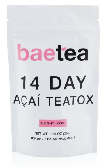 Baetea Acai Weight Loss Tea Detox Body Cleanse Reduce Bloating and Appetite Suppressant 14 Day Acai Teatox with Acai Berry Goji Berry Hibiscus Flower Ultimate Way to Calm and Cleanse Your Body