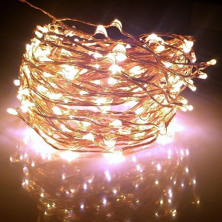 Fairy Lights XX-long 60 ft / 360 Leds. For Room Decorations and Outdoors. Soft Warm White Color Starry Lights on Copper Wire String Plus E-book. For USA, EU, and AU.