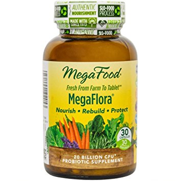 MegaFood - MegaFlora, Supports Intestinal Health, Bowel Regularity & Immunity, 30 Capsules