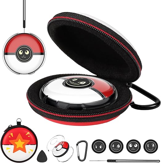 MoKo Hard Carrying Case Compatible with Poké-mon GO Plus   2023 with PC Cover Case and 4 Patterns, EVA Protective Case with Carabiner Clip for Nintendo Poke Ball GO Plus   Cover Case - 1 Pack