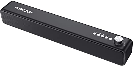 PC Soundbar, Mpow Wired and Wireless Computer Speaker with 3D Stereo Surround AUX/Bluetooth/USB Connection,Bluetooth 5.0 PC Soundbar with 4 Drivers, HD Sound System, for Desktop, Laptop, Table