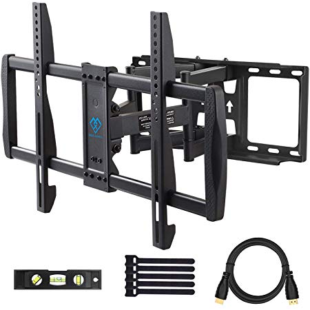 Full Motion TV Wall Mount for 37-70 Inch LED, LCD, Plasma TVs - Dual 6 Arm Articulating TV Bracket Securely Holds up to 132lbs - Tilts, Swivels, Extends for Max. Viewing Pleasure - Premium TV Mount