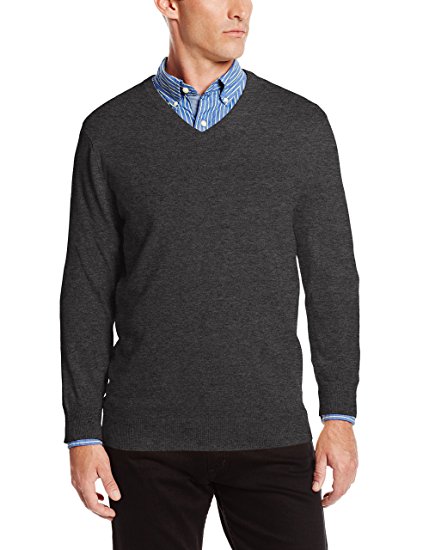 IZOD Men's Fine Gauge Solid V-Neck Sweater
