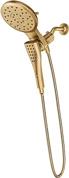 Moen 220C3BG Verso Eight-Function 7" Diameter Spray Head Standard With Handshower, Brushed Gold, 72" Hose