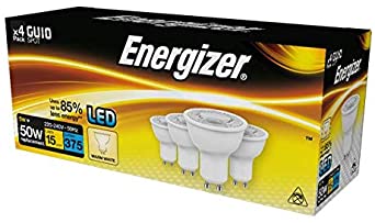 Energizer GU10 5W 50W Replacement LED Bulb 4 Pack (Warm White Non Dimmable)