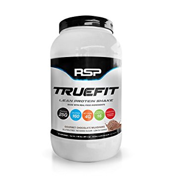 RSP Nutrition TrueFit, Lean Meal Replacement Protein Shake with Fiber & Probiotics from Real Whole Foods, Gourmet Chocolate Milkshake, 2 Pound