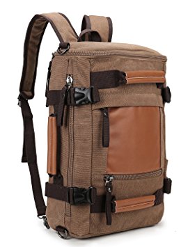 Weekend Shopper Canvas Camping Rucksack Vintage Backpack for Men and Women to Travel Hiking