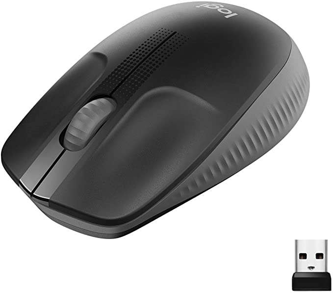 Logitech Wireless Mouse M190, Full Size Ambidextrous Curve Design, 18-Month Battery with Power Saving Mode, USB Receiver, Precise Cursor Control   Scrolling, Wide Scroll Wheel, Scooped Buttons - Black