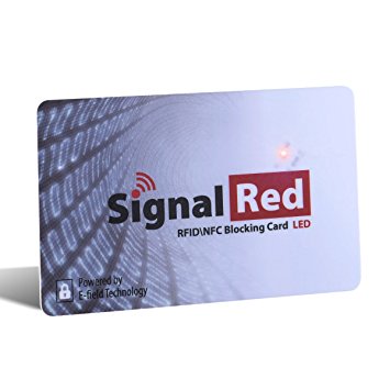 Credit Card Protector With LED Light - 1 RFID Blocking Card Does All to Block RFID / NFC Signals form Credit Cards and Passports; Fit in Wallet and Purse