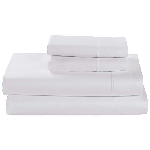 Rivet Cotton Tencel Sheet Set, Soft and Breathable, Queen, White