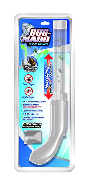 Mindscope BugNado Bug-Nado Handheld Rechargeable Insect Vacuum with Telescoping Extendable Nozzle Quickly and Easily Get Rid of Bugs in Your Home