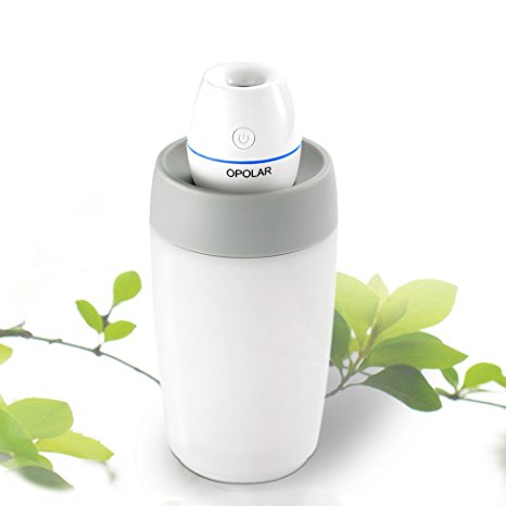 Opolar Mini Travel Humidifier, Cool Mist Ultrasonic Humidifier Powered by USB, Perfect for Home, Office, or On-the-go, Pearl White