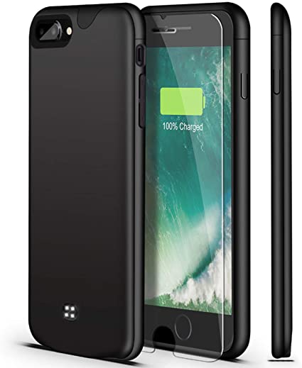 Battery Case for iPhone 8 Plus/7 Plus,U-good Ultra Slim/Lightweight 4200mAh Portable Charging Case Rechargeable Charger Case for iPhone 8 Plus/7 Plus(5.5 inch) Extended Battery Pack (Black)