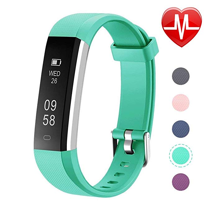 Letsfit Fitness Tracker with Heart Rate Monitor, Slim Activity Tracker Watch, Pedometer Watch, Sleep Monitor, Step Counter, Calorie Counter, Waterproof Smart Band for Kids Women and Men