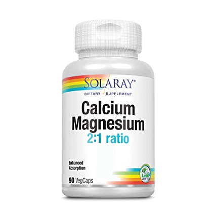 Solaray Calcium and Magnesium AAC Capsules, 90 Count