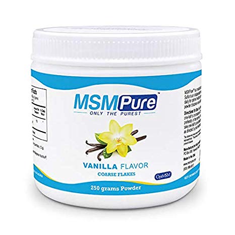 Kala Health MSMPure Vanilla Flavored, Coarse Powder Flakes, Organic Sulfur Crystals, 99.9% Pure Distilled MSM Supplement, Made in The USA, 8.8 oz