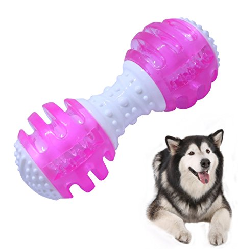 CEESC Puppy Chew Bones Toys, Soft TPR Tooth Cleaning Bone Sound Squeaky Toy for Small and Medium Dogs