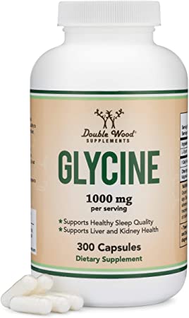 Glycine Supplement - 1,000mg (300 Capsules) Amino Acid for Sleep Quality Support (Glicina) by Double Wood Supplements