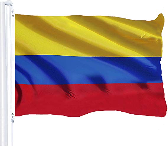 G128 – Colombia (Colombian) Flag | 3x5 feet | Printed 150D – Indoor/Outdoor, Vibrant Colors, Brass Grommets, Quality Polyester, Much Thicker More Durable Than 100D 75D Polyester