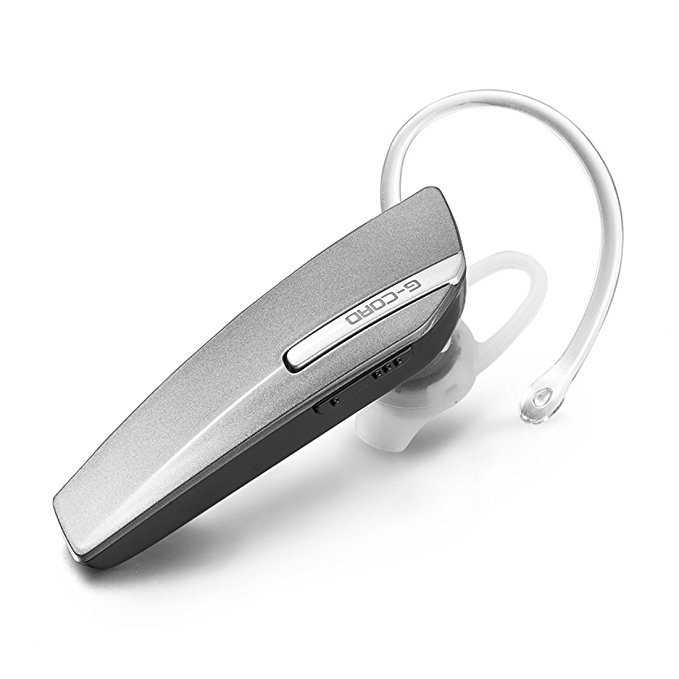 G-Cord Bluetooth Headset V4.1, Wireless Earpiece In-ear Earbuds with Mic for Business, Office, Driving Call, Compatible with iPhone, Android and Other Leading Smartphones - Black (Gray)