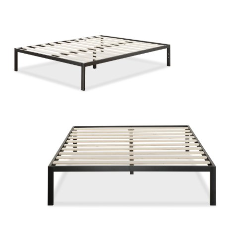 Zinus Modern Studio Platform 1500 Metal Bed FrameMattress Foundation Wooden Slat Support Queen