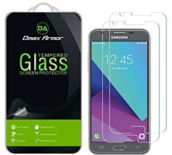 [2-Pack] Samsung Galaxy J3 (2017) / J3 Prime / J3 Emerge Screen Protector, Dmax Armor [Tempered Glass] Anti-Scratch, Anti-Fingerprint, Bubble Free, Ultra-clear