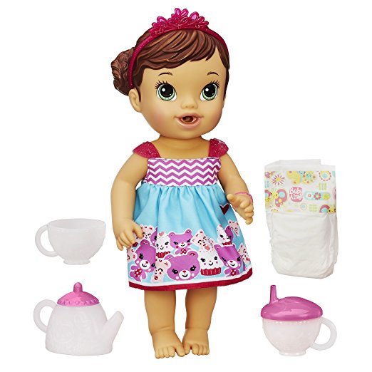 Baby Alive Lil' Sips Baby Has a Tea Party Doll (Brunette)