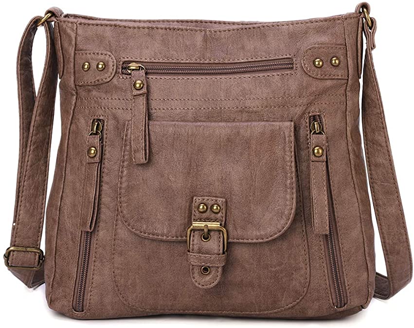 KL928 Crossbody Bags for Women Shoulder Bag Soft PU Washed Leather Purse