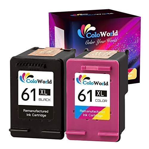 ColoWorld Remanufactured Replacement for 61xl Black and Tri-Color Ink Cartridge Combo Pack High Yield 61XL to Use with Envy 4500 5530 5534 Deskjet 2540 1000 1010 1512 1510 3050 Officejet 4630
