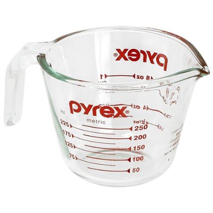 Pyrex Prepware 1-Cup Measuring Cup, Clear with Red Measurements