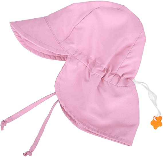 SimpliKids UPF 50  UV Ray Sun Protection Baby Hat w/Neck Flap & Drawstring