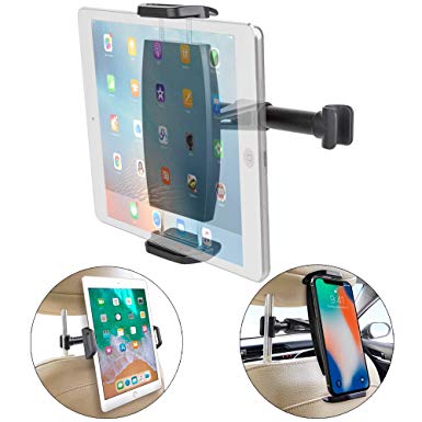 Car Seat Mount Cradle Holder, TAKAGI 360°Rotating Tablet Holder Sedan Backseat Seat Mount for Compatible with iPhone/iPad/Galaxy Tab/Kindle Fire/Nintend/for 4.7”-13.5" in Screens(2019 Upgrade)