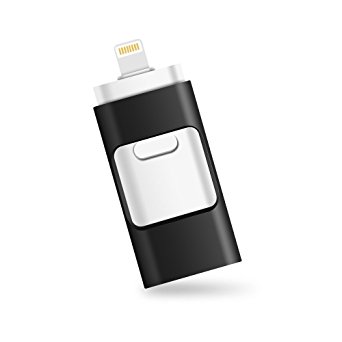 iPhone Lightning USB Flash Drive 32GB [3-in-1],VEBE USB 3.0 External Storage Memory Stick Adapter Expansion for iPad/iPod/Mac/Android/PC/iOS.(Black) [Apple MFI Certified] Lightning USB Flash Drive