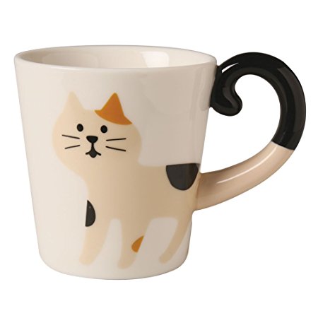 Decole "Concombre" Cat Tail Mug Cup (Calico Cat) (Calico)