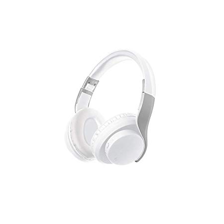 KitSound Twist Bluetooth Wireless Headphones with On-Ear Track Controls and Call Handling Function, White/Silver