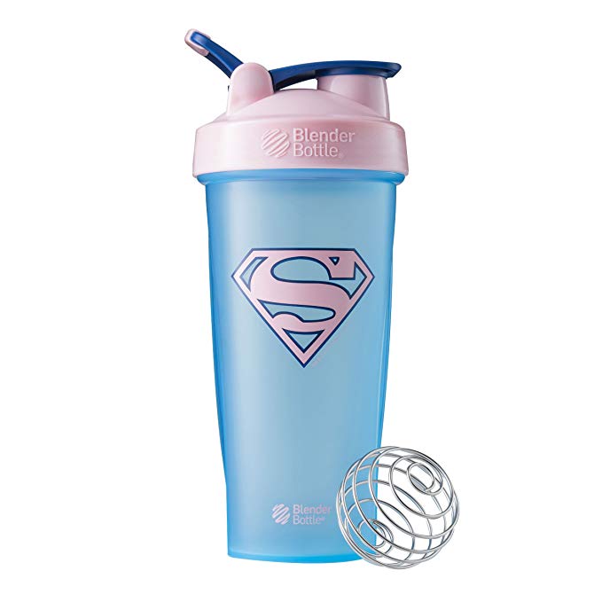 BlenderBottle Justice League Superhero Classic 28-Ounce Shaker Bottle, Supergirl