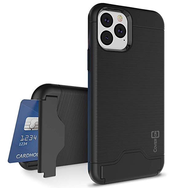 CoverON Protective Kickstand Credit Card Holder SecureCard Series iPhone 11 Pro Max Case (2019), Black