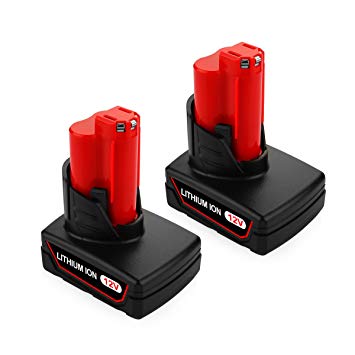 ANTRobut 6000mAh M12 12V Milwaukee Lithium-ion Replacement Battery For M12 XC 48-11-2440 48-11-2402 48-11-2411 M12 REDLITHIUM 12Volt Milwaukee Tools M12 Batteries (2 Pack)