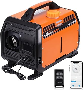 maXpeedingrods 12V 5KW Diesel Heater Super Quiet Running with Bluetooth App Remote Control and Easy to Carry with Portable Handle for Car, Big Truck, Boat
