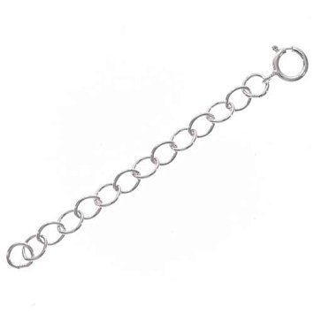 Sterling Silver Cable Chain Necklace Extender With Clasp - 2 Inches (1)