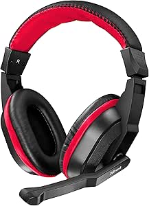 Trust Gaming Ziva Casque Gamer avec Micro pour PC, Ordinateur Portable, PS4 et Xbox One, Jack 3.5mm - Noir/Rouge