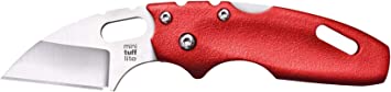 Cold Steel Tuff Lite Folding Knife with Tri-Ad Lock and Pocket Clip, Mini Red