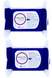 Eye Makeup Remover Wipes - Twin Pack - Dual-sided Facial Cleanser Remove Makeup and Exfoliate - Natural Towelettes Designed for Sensitive Skin - Best Eye Makeup Remover Pads - 100 Satisfaction Money Back Guarantee
