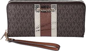 Michael Kors Jet Set Travel Large Signature Continental Wallet (Brown Striped)