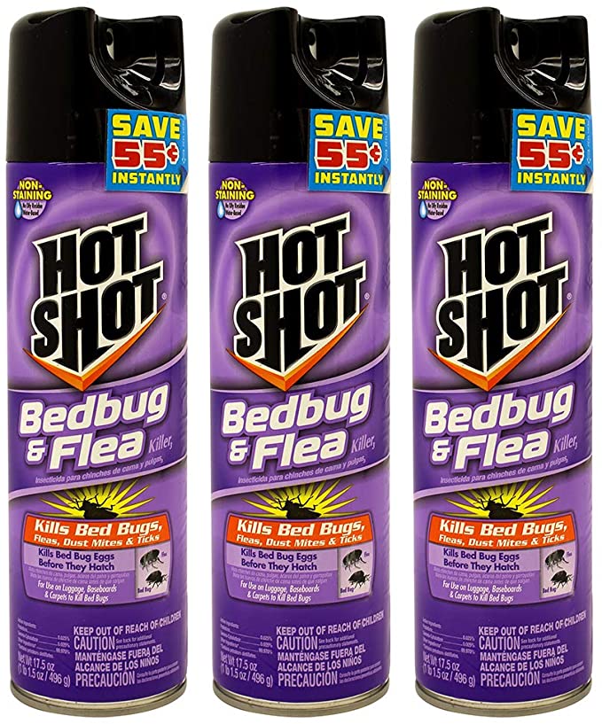 Hot Shot Non-Staining Bed Bug and Flea Killer, 17.5-Ounce (Pack of 3)